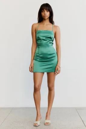 Loose Ends Mini Dress - Emerald