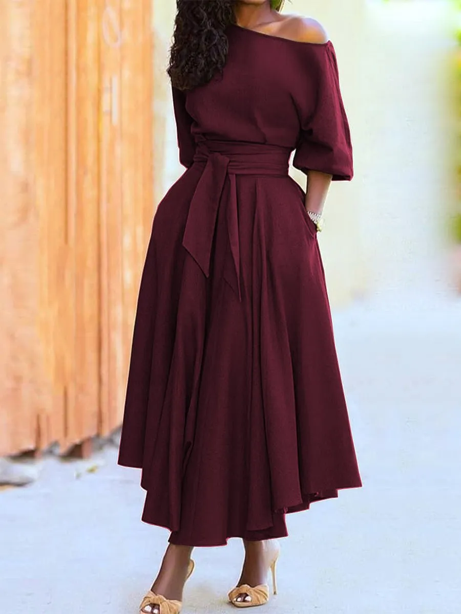 LovelyRLovely Formal Slanted Shoulder Bodycon Dress