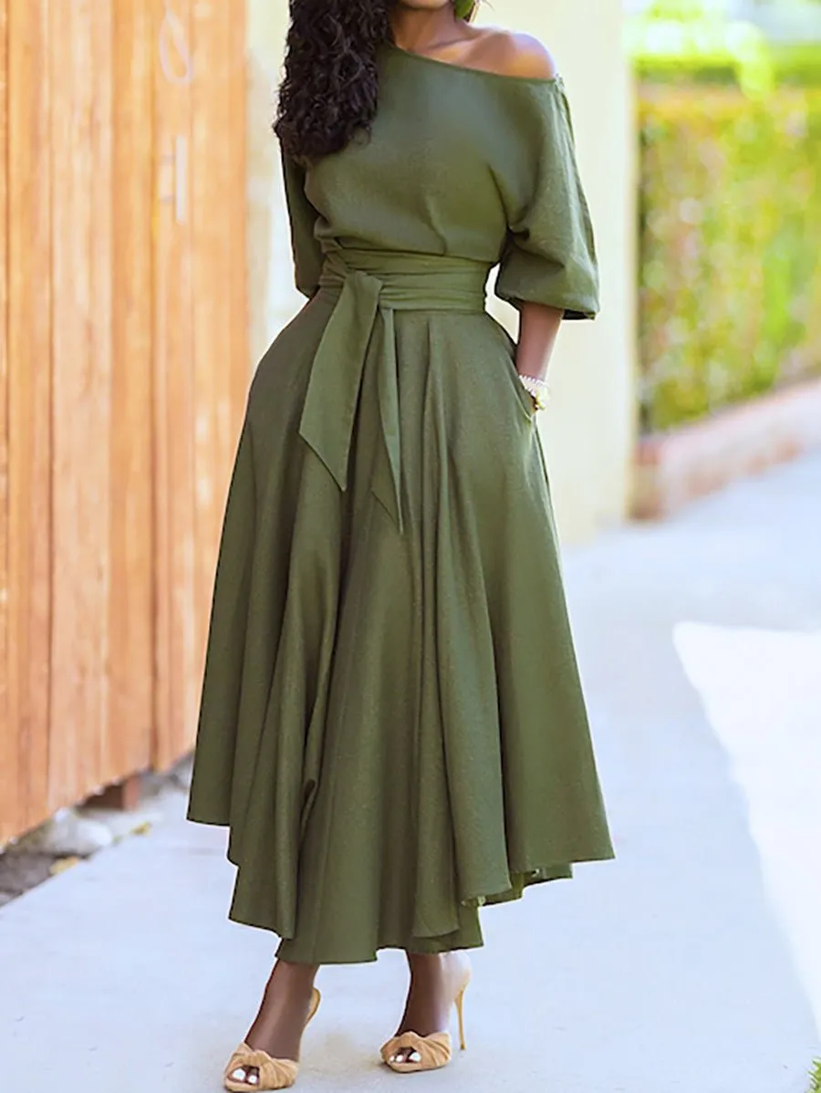 LovelyRLovely Formal Slanted Shoulder Bodycon Dress