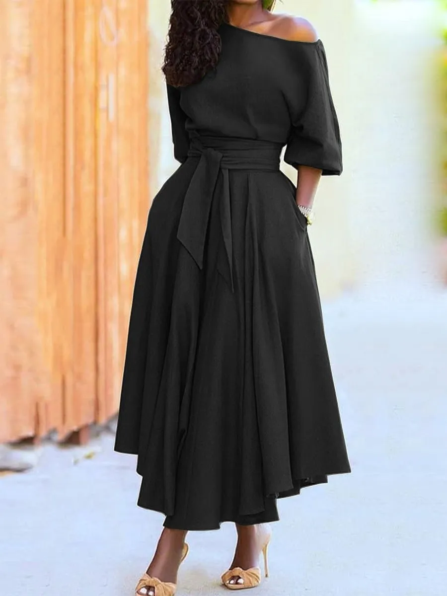 LovelyRLovely Formal Slanted Shoulder Bodycon Dress