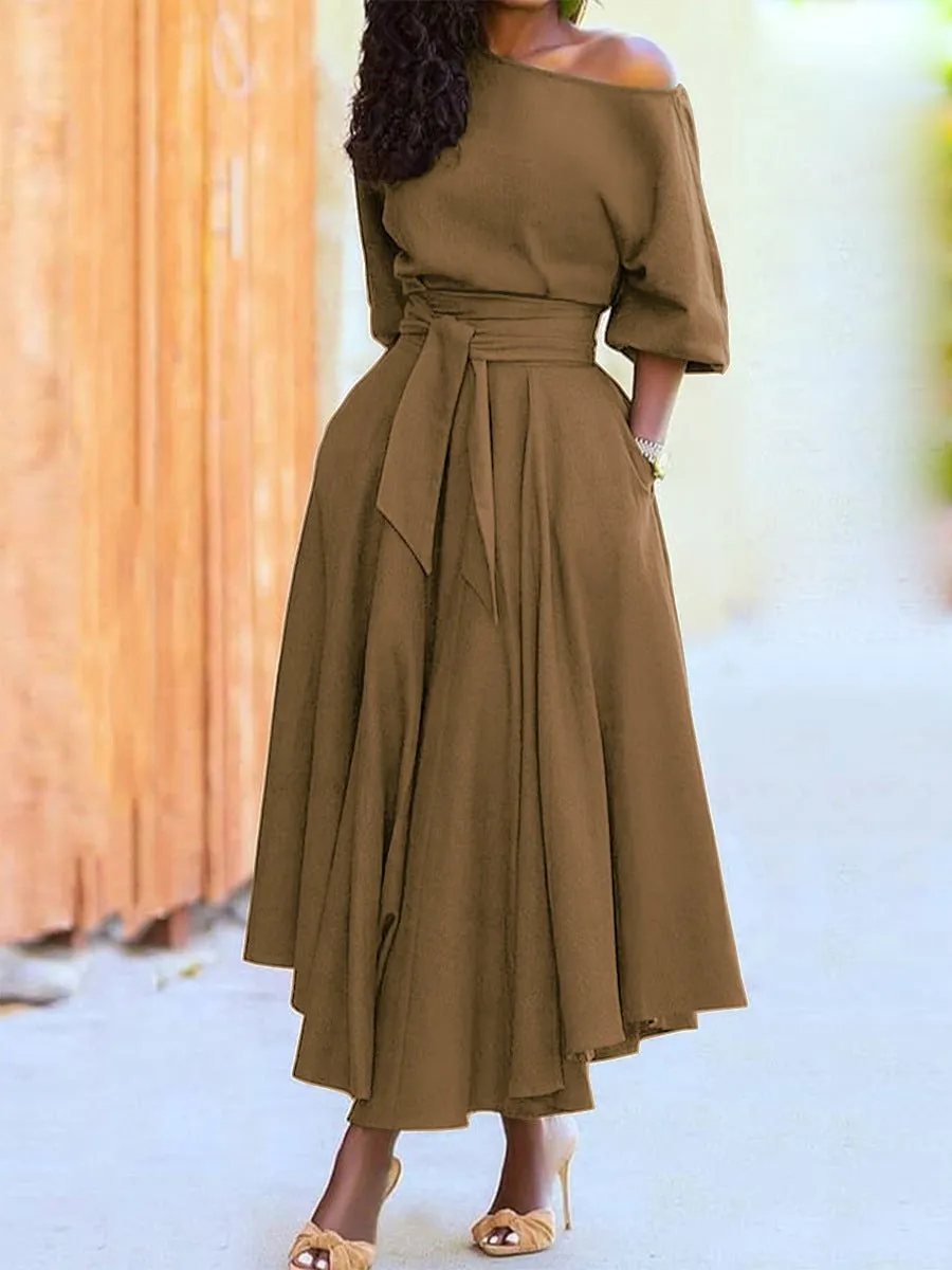 LovelyRLovely Formal Slanted Shoulder Bodycon Dress