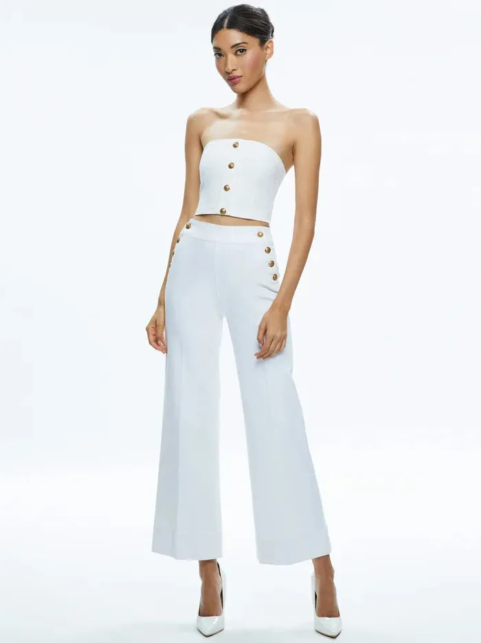 Mel Denim Button Up Bustier - Off White