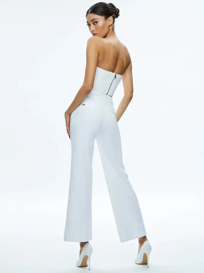 Mel Denim Button Up Bustier - Off White