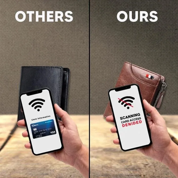 Multi-function Waterproof Leather RFID Blocking Wallet