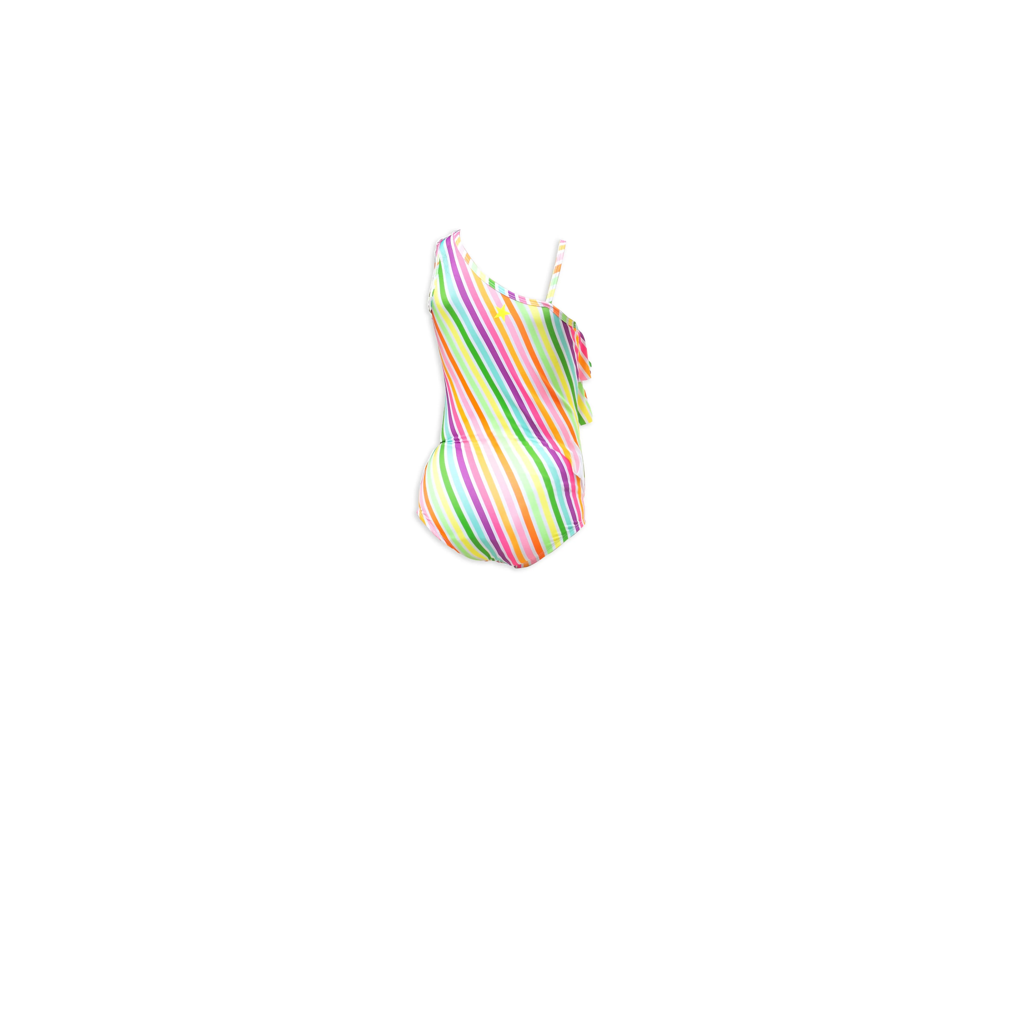 Multicolored Pinstripes Tropical Squeeze Maillots