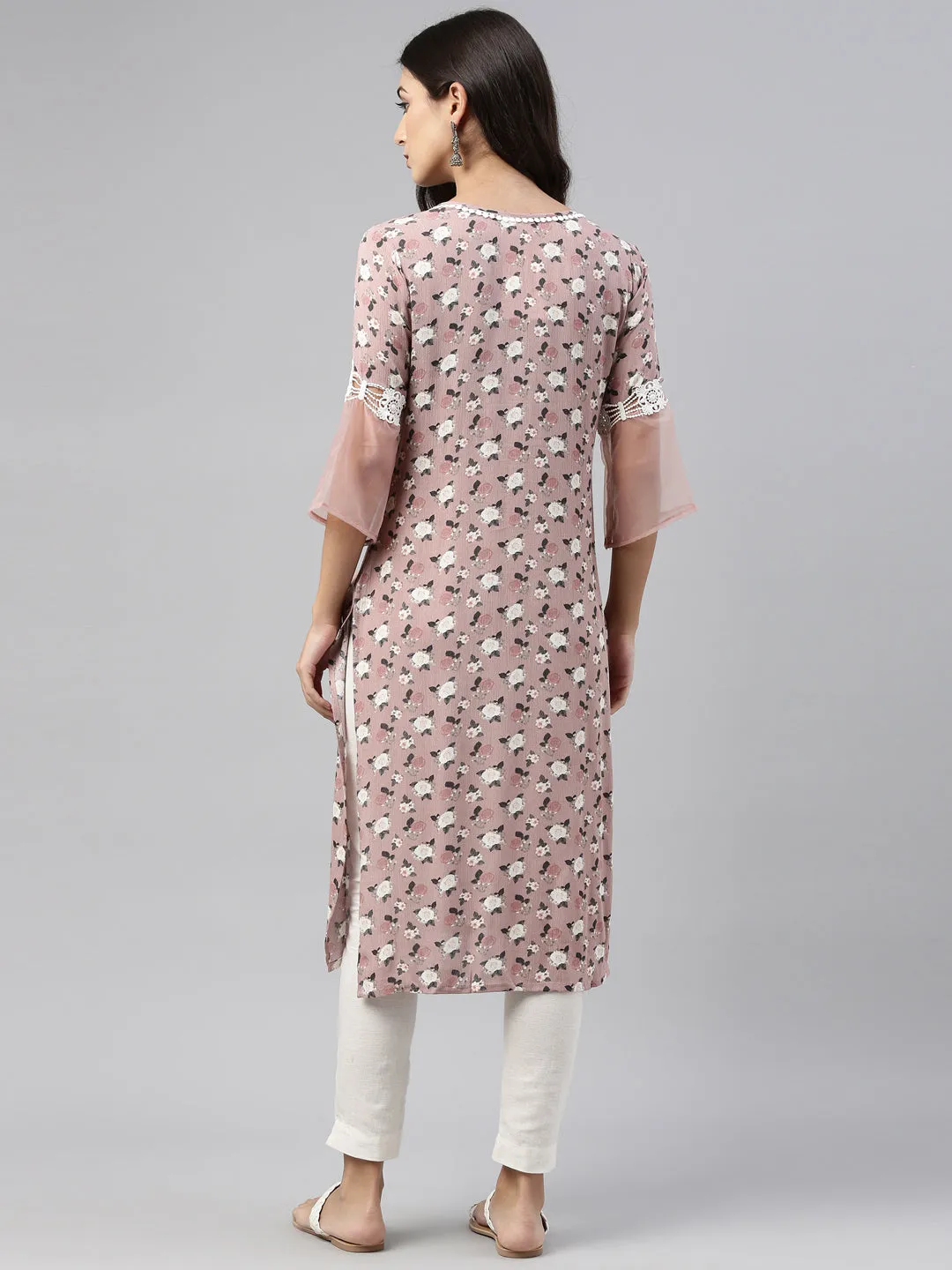 Neeru's Onion Color Rayon Fabric Tunic