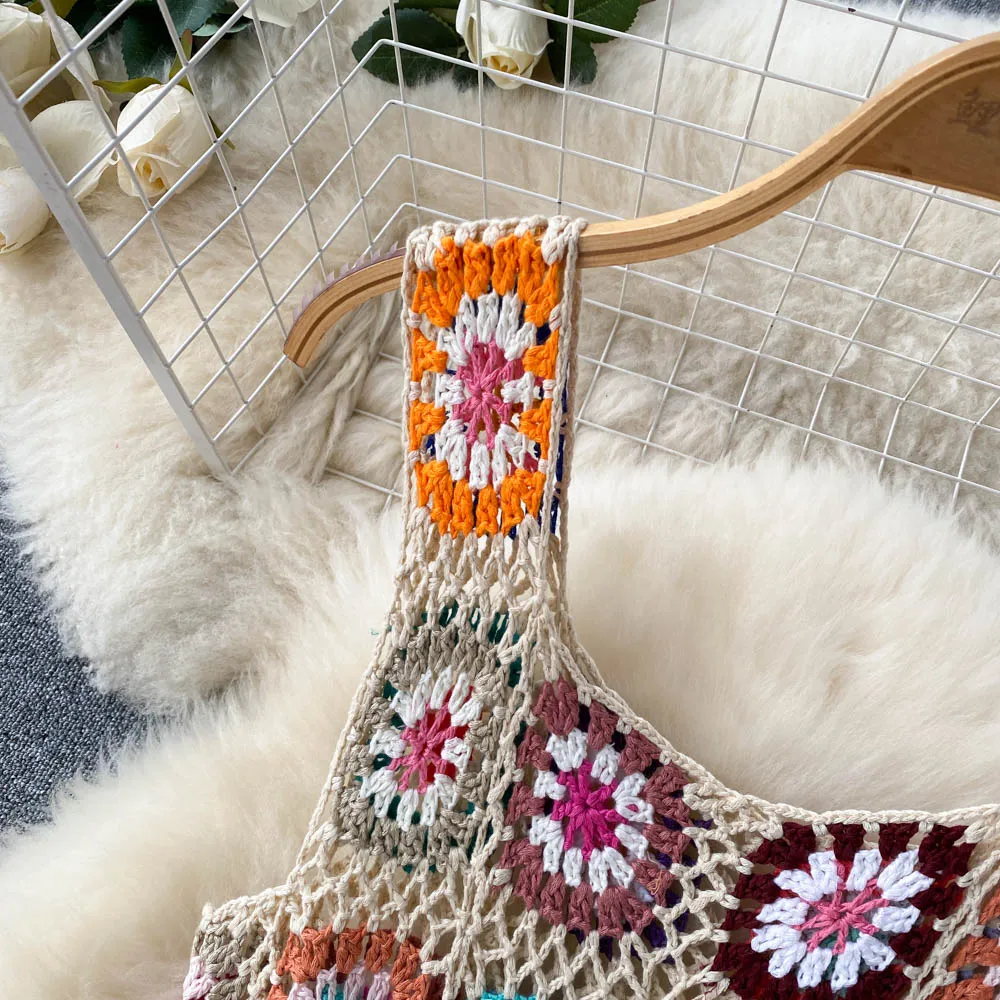 Niche Crochet Floral Fringed Dress