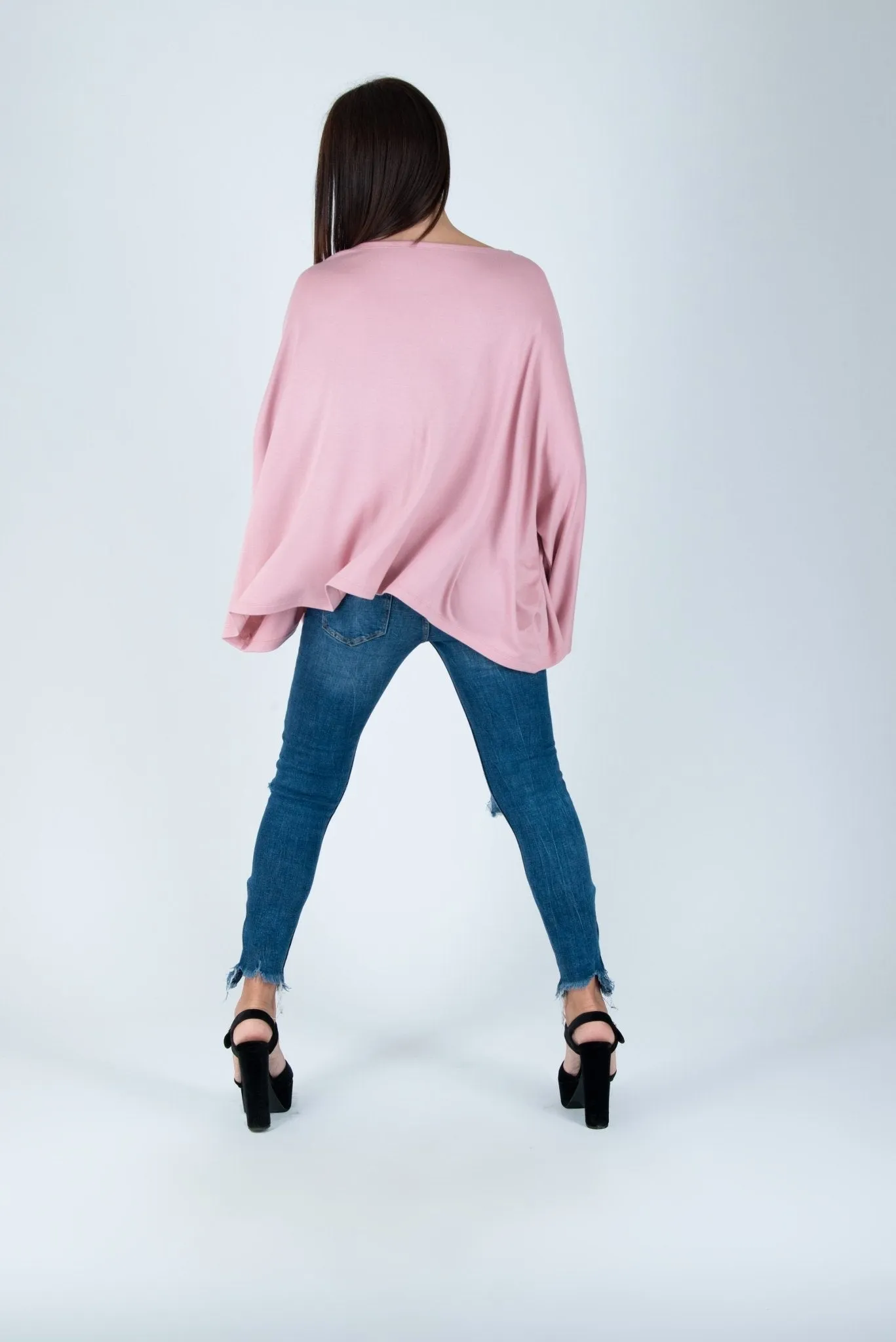 NIKI Baby Pink African Woman Maxi Tunic Top