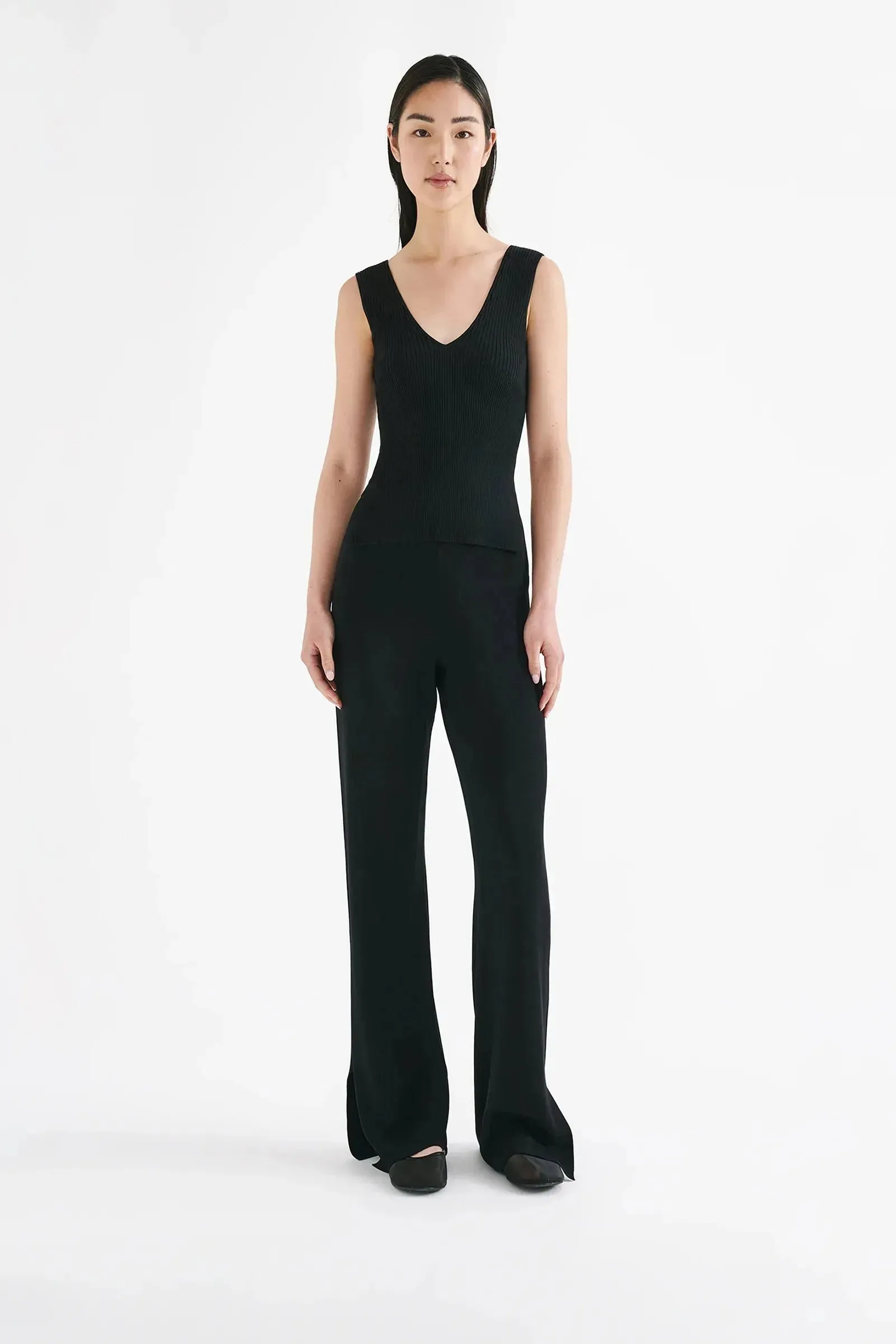 Nude Lucy Mason Knit Top in Black