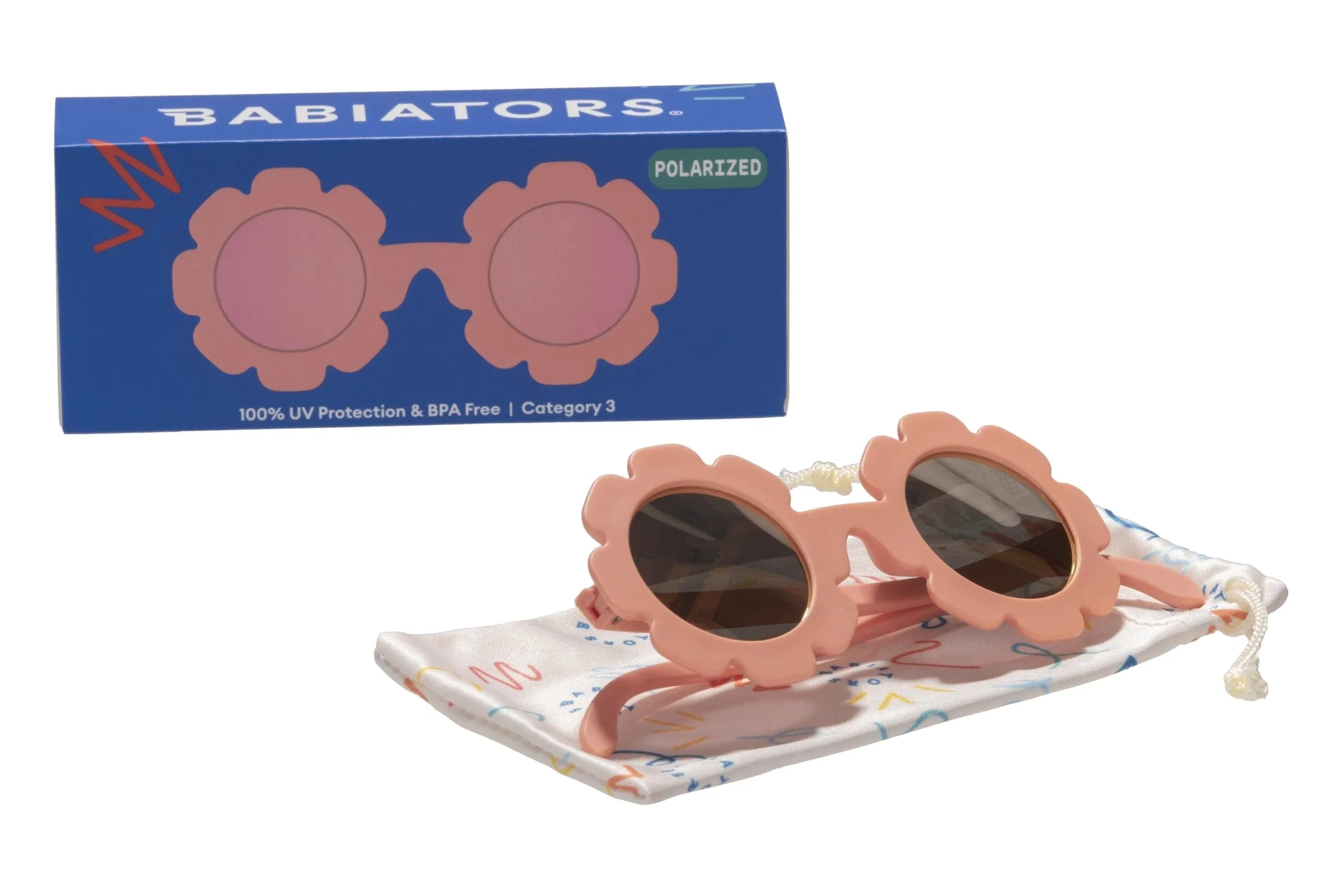 Peachy Keen - Polarized Lense Flower Sunglasses
