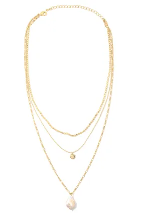 Pearl & Disc Charm Necklace