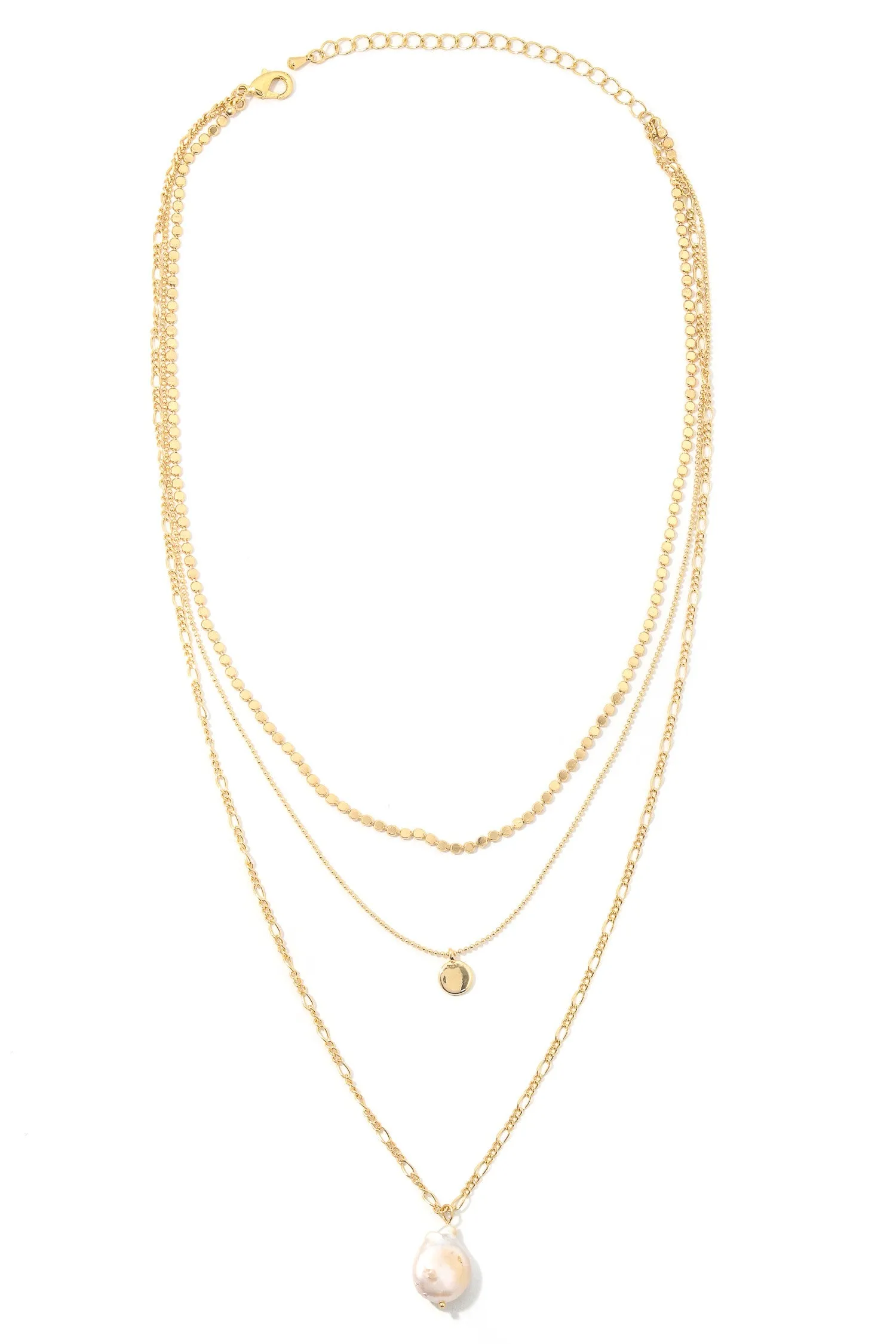 Pearl & Disc Charm Necklace
