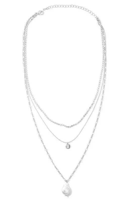 Pearl & Disc Charm Necklace