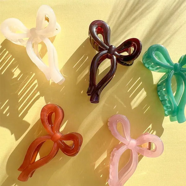 Pink Bow Claw Clip