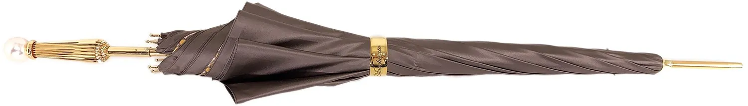 "Classic" brown and pink, Chain design - Fantastic pearl handle