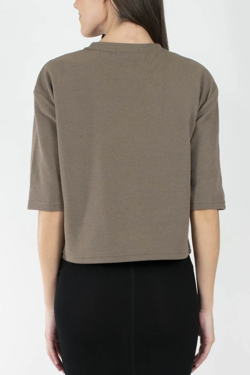 REMI TEE WAFFLE KNIT (BROWN)