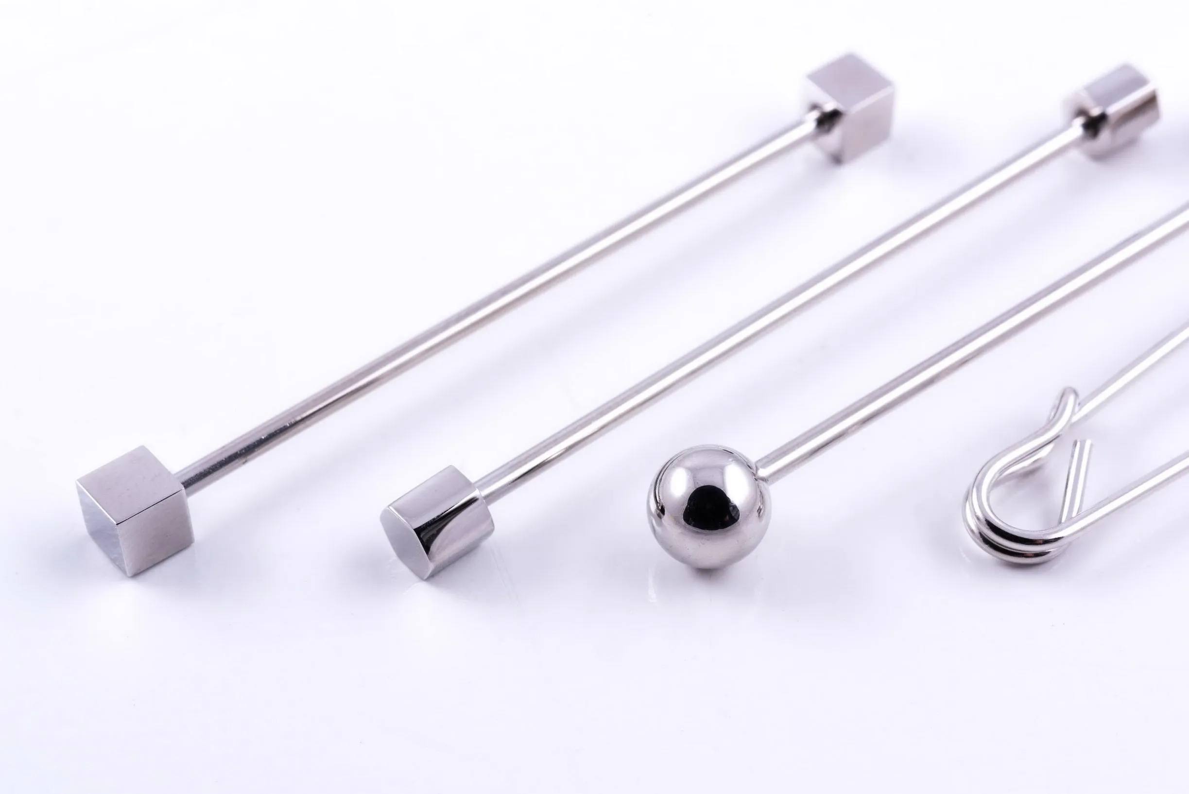 Silver Cube End Collar Pin