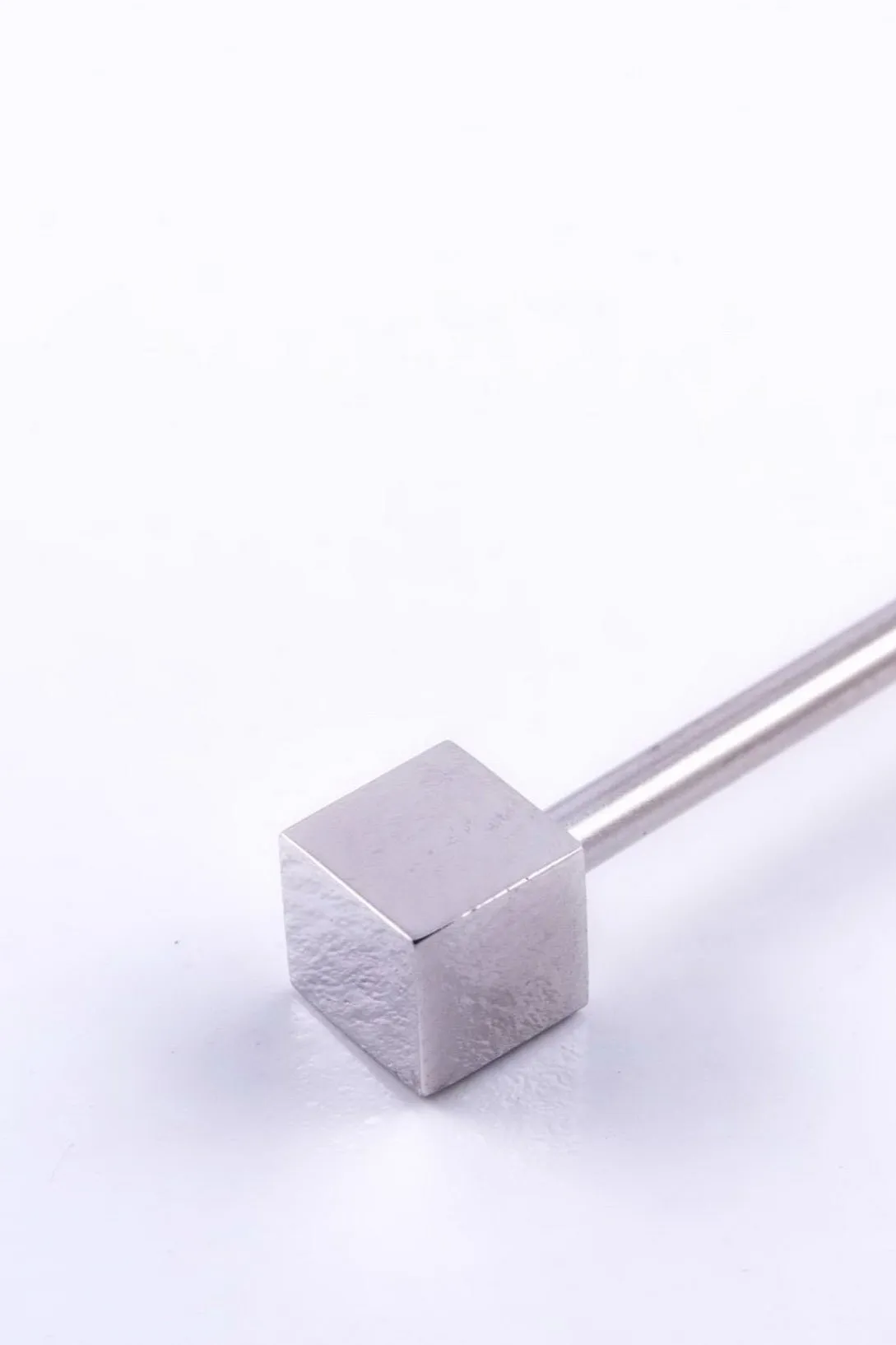 Silver Cube End Collar Pin