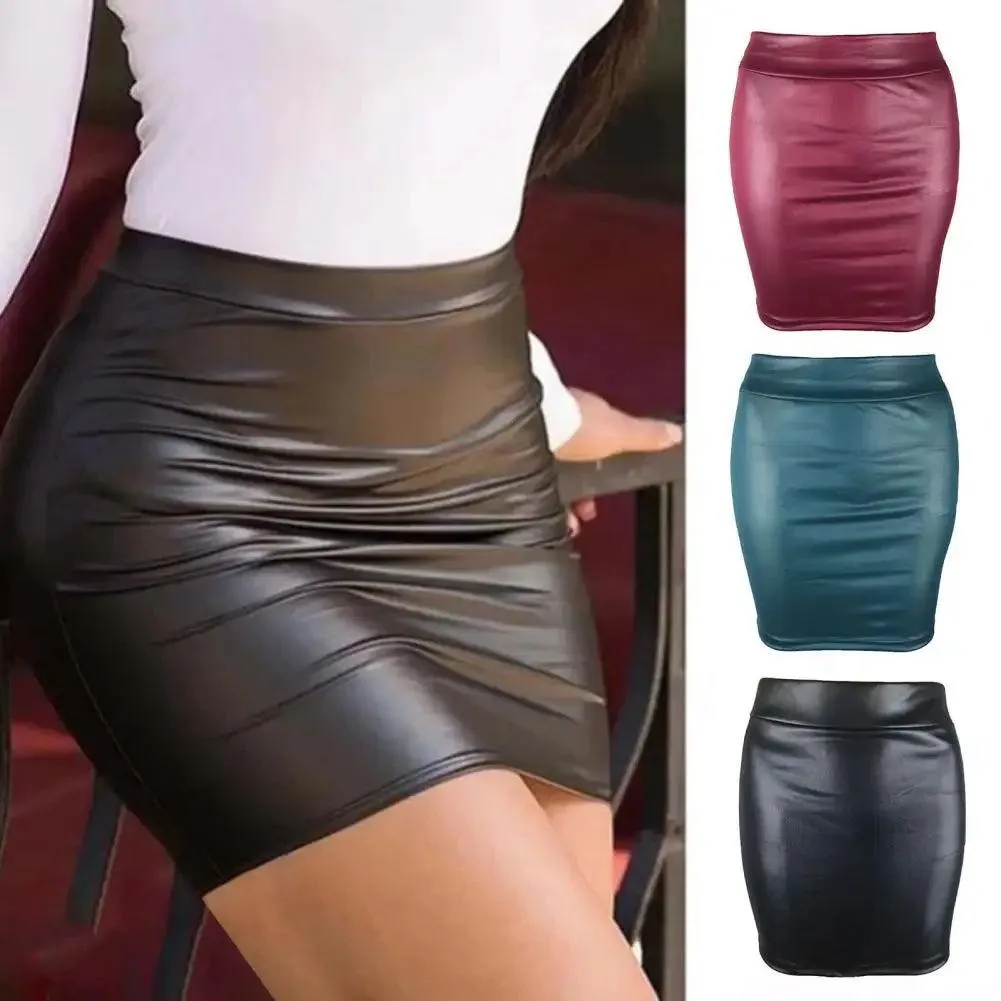Sleek Faux Leather Bodycon Skirt: Chic Women's Fashion Piece
