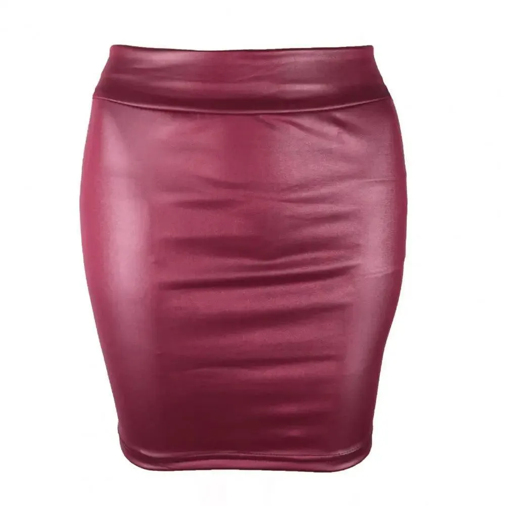 Sleek Faux Leather Bodycon Skirt: Chic Women's Fashion Piece