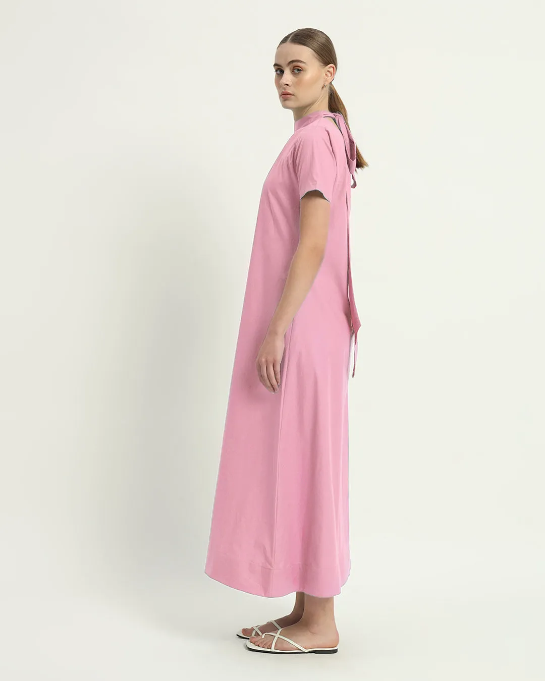 The Hermon Fondant Pink Cotton Dress