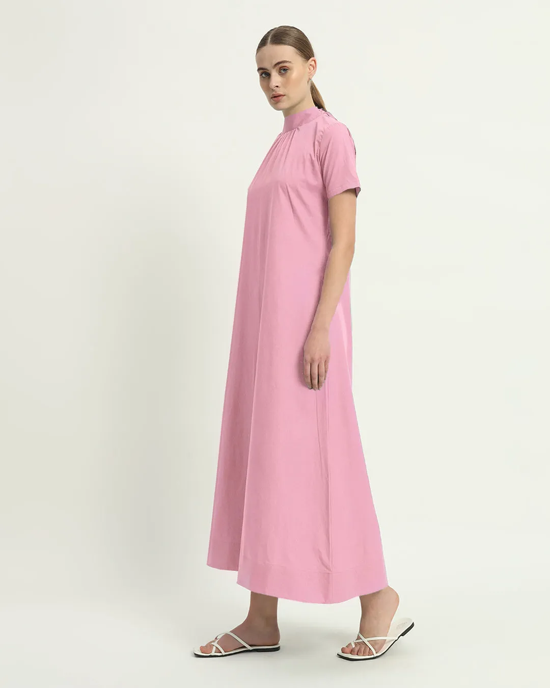 The Hermon Fondant Pink Cotton Dress