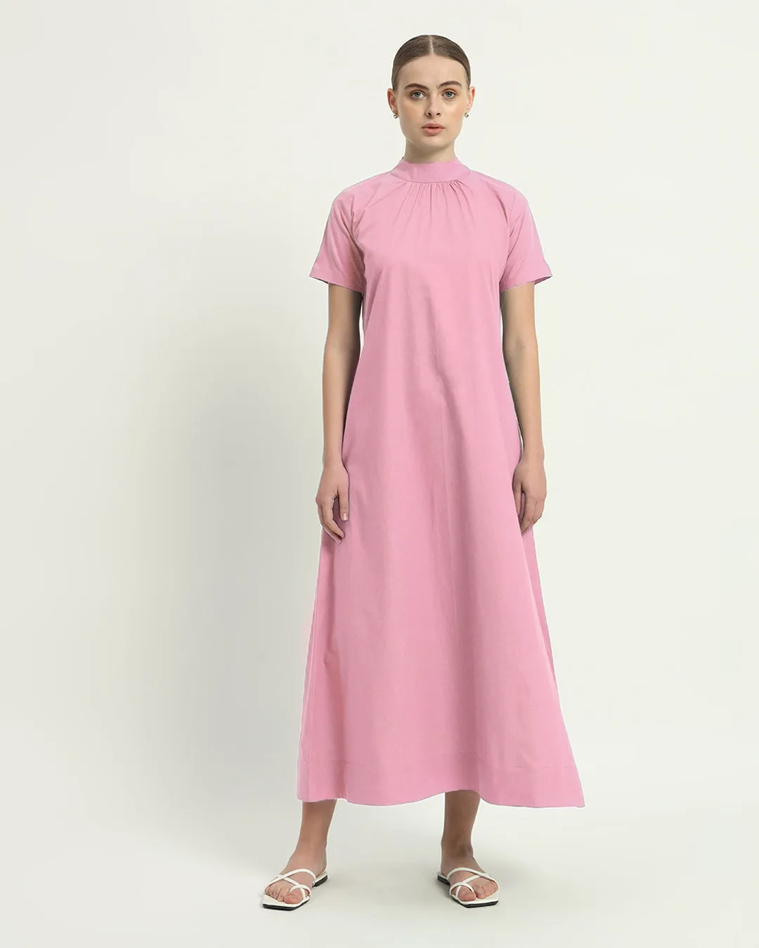 The Hermon Fondant Pink Cotton Dress