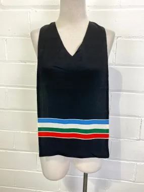 Vintage 1930s Black Striped Bib Front Collar
