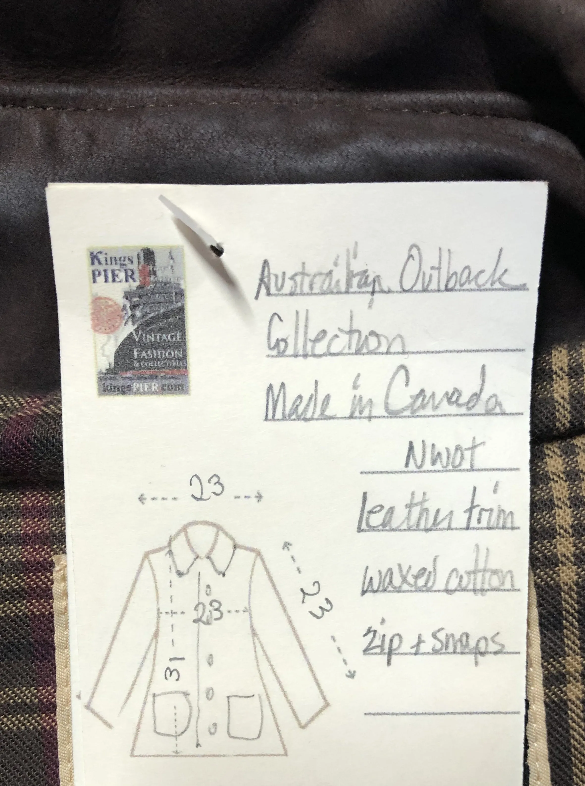 Vintage Australian Outback Oilskin Jacket, Made in Canada SOLD