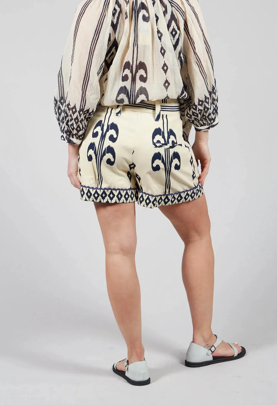 Wanda Tie Front Shorts -  Navy