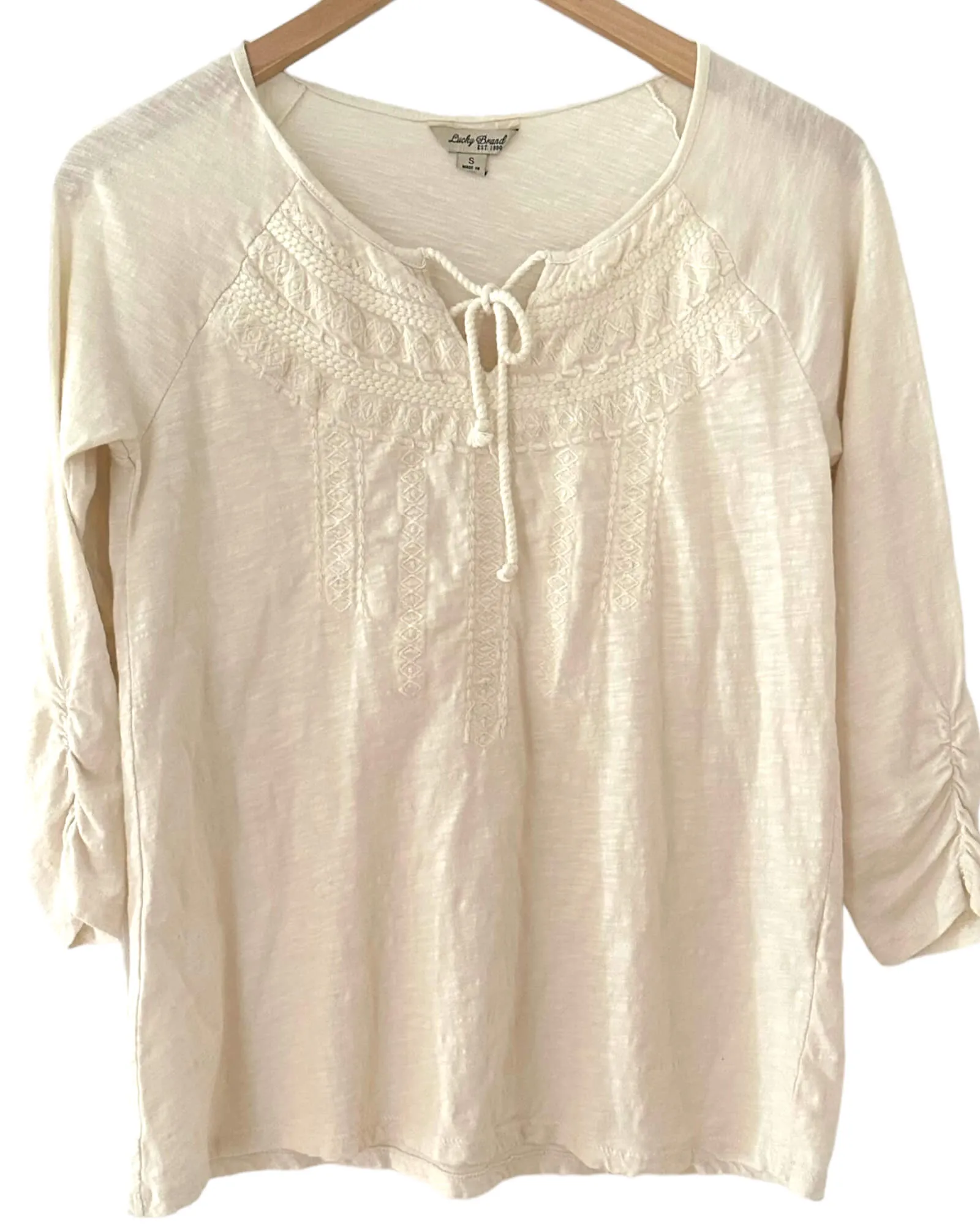 Warm Spring Ivory Embroidered Top
