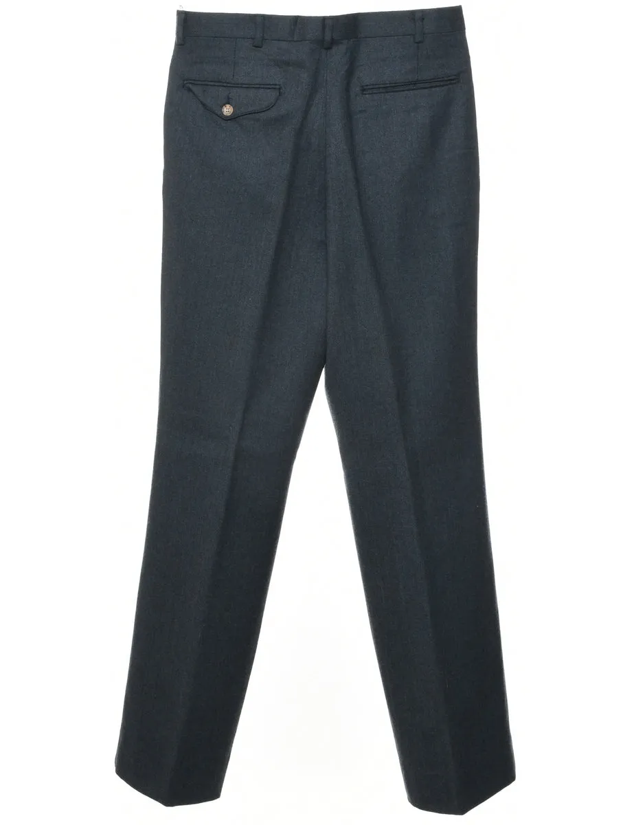 Wool Navy Trousers - W31 L32